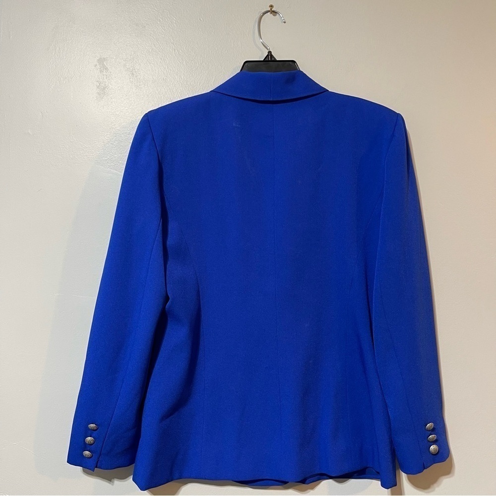 SUITSME Vintage Longline Blazer Jacket, Size 6 Royal Blue Preppy Academia Y2K - Picture 4 of 11